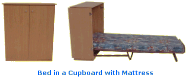 Bed in a cupboard