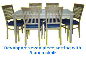 seven piece setting with Bianca chair